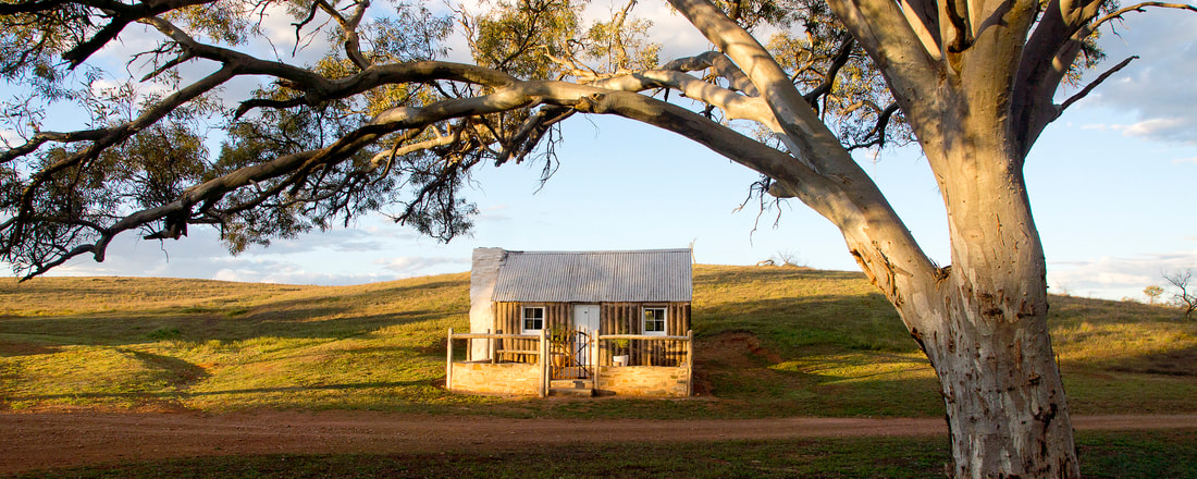 Traditional pine and pug cottage in the Flinders Ranges, featured on ABC TV's 