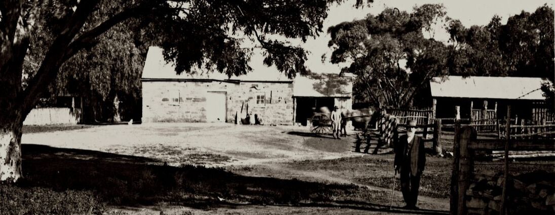 Station outbuildings at Holowiliena Homestead, circa 1920.